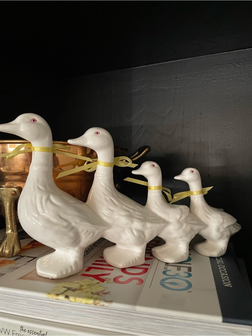 Vintage dept 56 geese goose family ceramic figurine